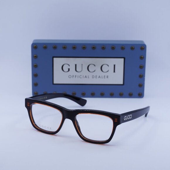 Gucci GG1795O 003 Square Eyeglasses - Burgundy Crystal on Black  52mm - Picture 1 of 9